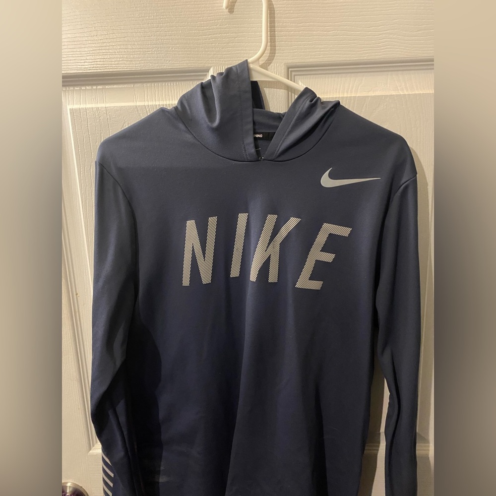 Nike blue dri-fit running hoodie small